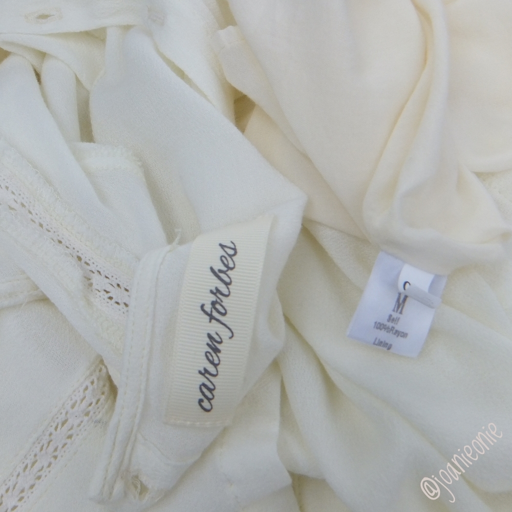 Dress Mini Cottagecore Eyelet Cream Sz M - Picture 6 of 7